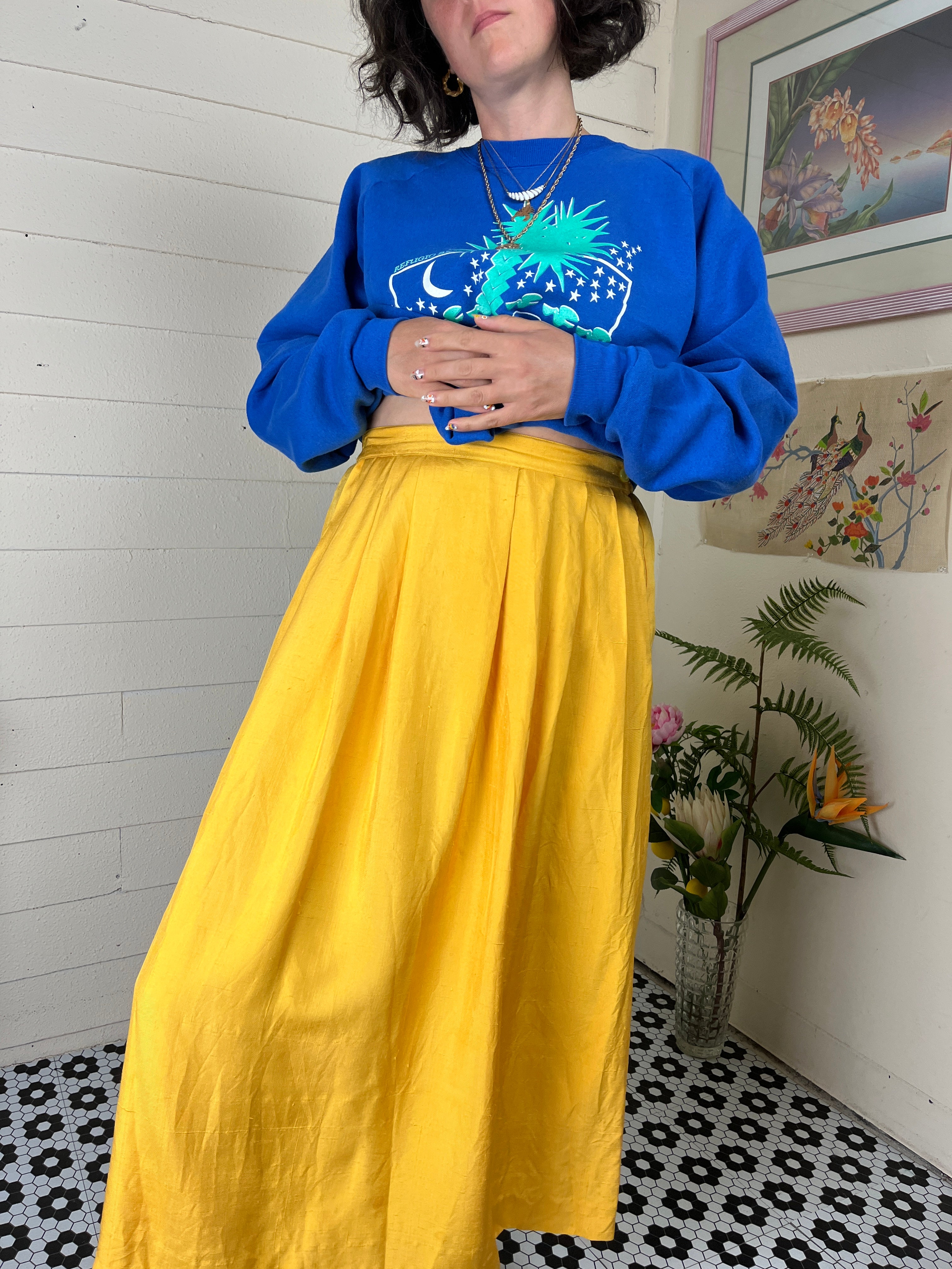 Mustard shop skirt 90s